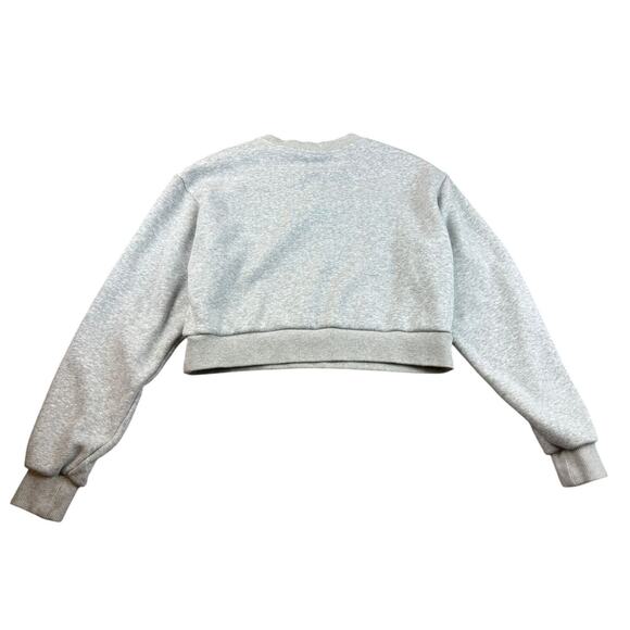 Aritzia Sunday Best Women's XS Gray Cropped Butterfly Crewneck Pullover - Picture 2 of 9